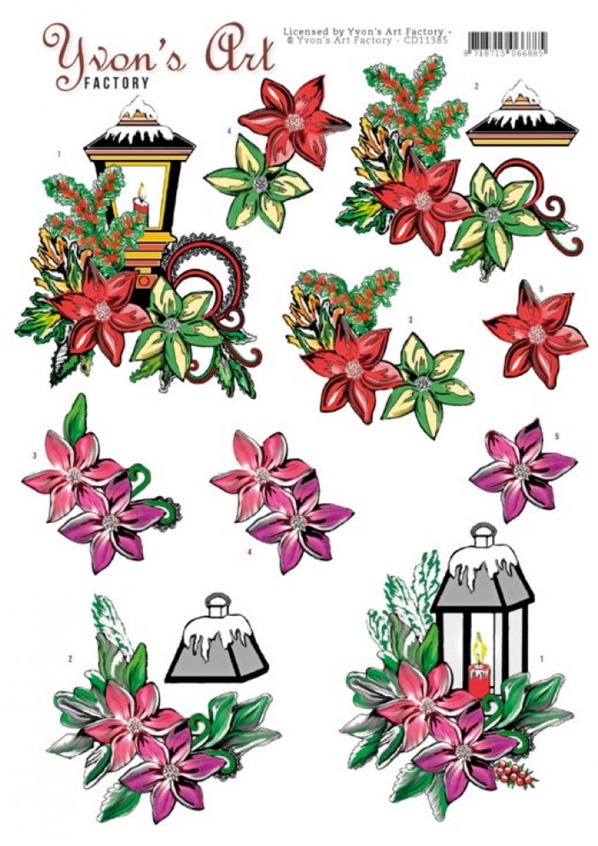 Kerst Lichtjes 3D-Knipvel van Yvons Art 1 stuks